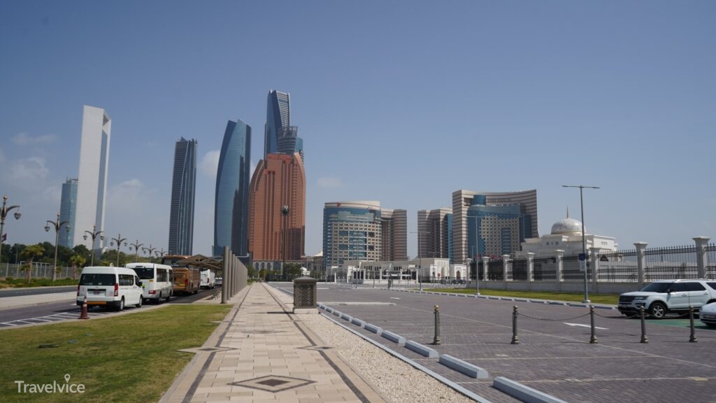 Etihad Towers auf dem Rückweg vom Präsidentenpalast